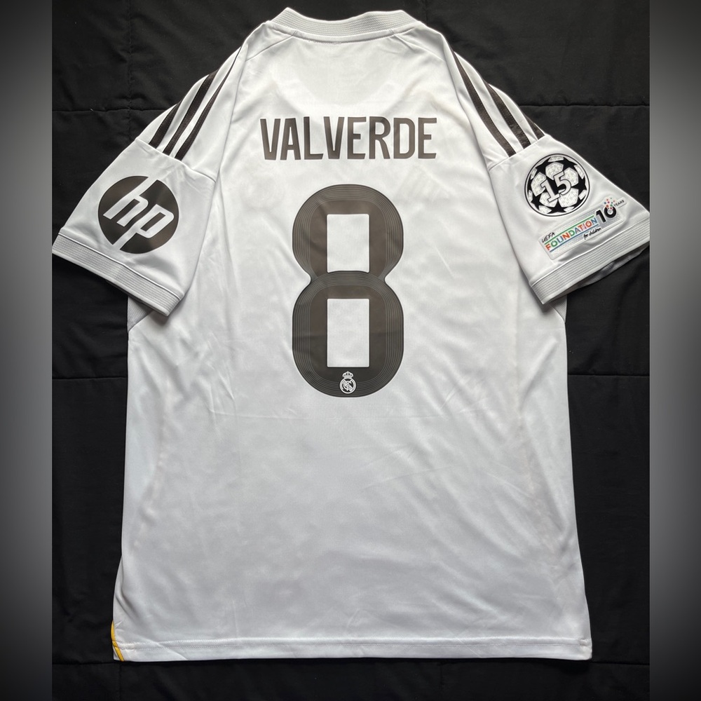 Valverde #8 Madrid UCL Home Soccer Jersey White New